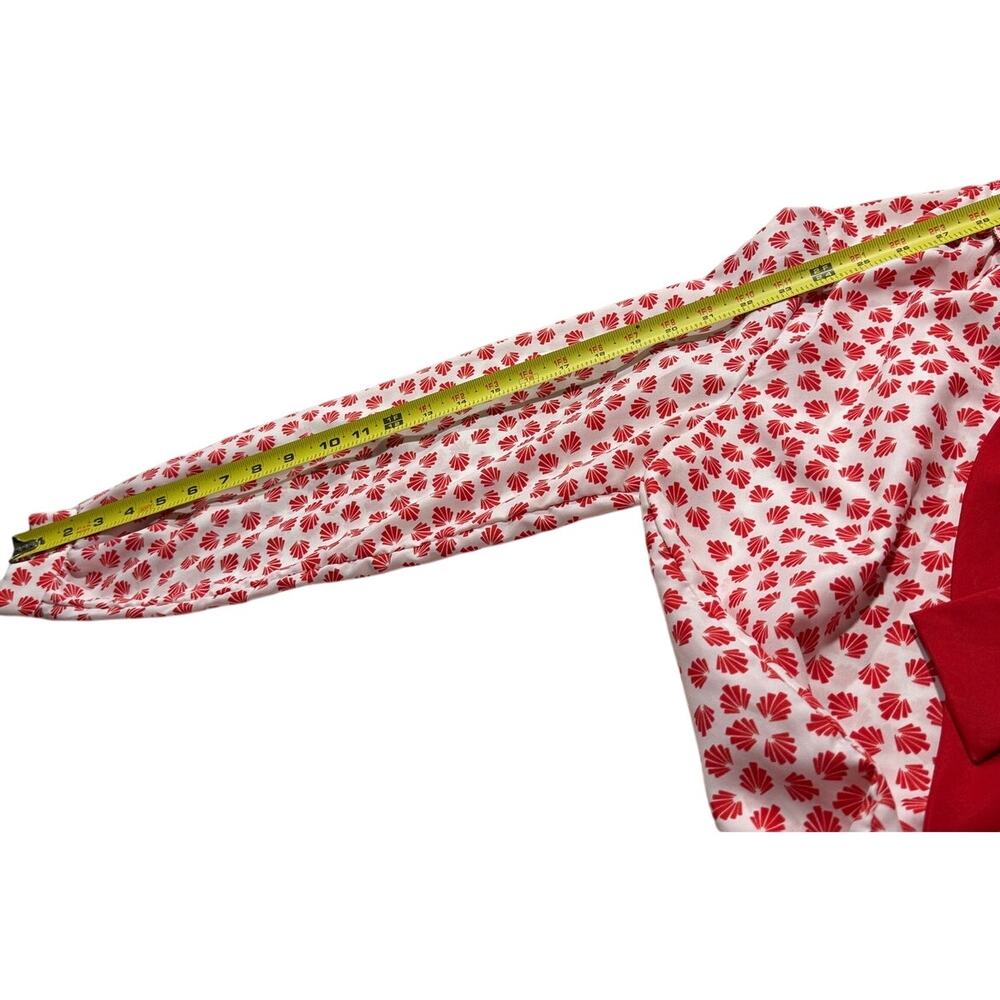 VTG Cape Cod Match Mates Long Sleeve Blouse Bow Button Women Sz 18 USA Red White - Picture 5 of 9